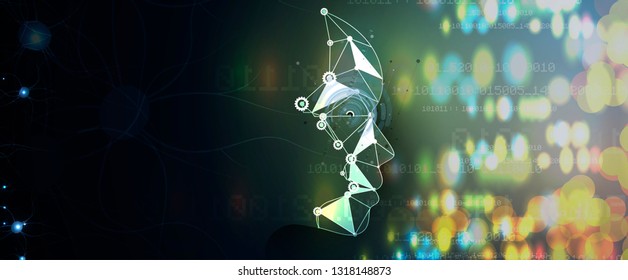 Conceptual technology illustration of artificial intelligence. Abstract futuristic background