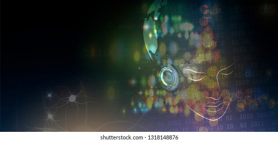 Conceptual technology illustration of artificial intelligence. Abstract futuristic background