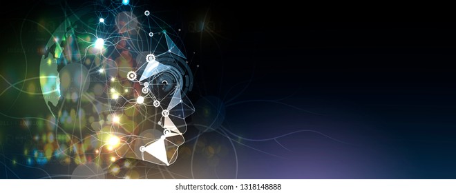 Conceptual technology illustration of artificial intelligence. Abstract futuristic background