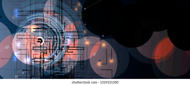 Conceptual technology illustration of artificial intelligence. Abstract futuristic background