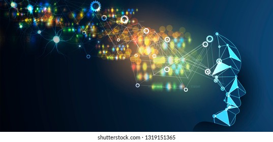 Conceptual technology illustration of artificial intelligence. Abstract futuristic background