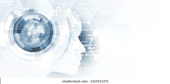 Conceptual technology illustration of artificial intelligence. Abstract futuristic background