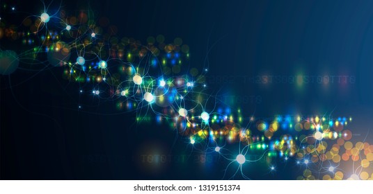 Conceptual technology illustration of artificial intelligence. Abstract futuristic background