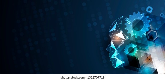 Conceptual technology illustration of artificial intelligence. Abstract futuristic background