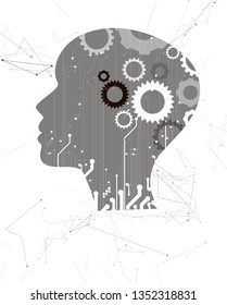 Conceptual technology illustration of artificial intelligence. Abstract futuristic background