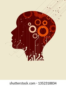 Conceptual technology illustration of artificial intelligence. Abstract futuristic background