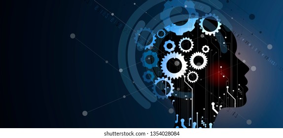 Conceptual technology illustration of artificial intelligence. Abstract futuristic background