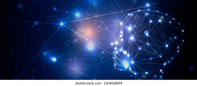 Conceptual technology illustration of artificial intelligence. Abstract futuristic background