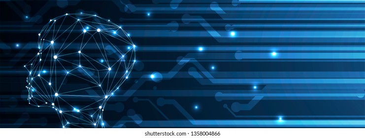 Conceptual technology illustration of artificial intelligence. Abstract futuristic background