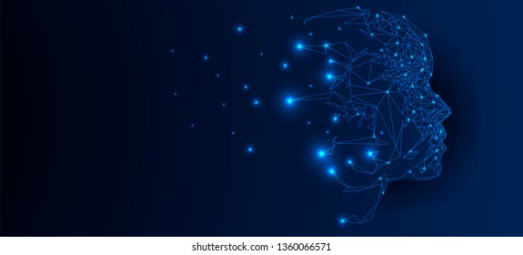 Conceptual technology illustration of artificial intelligence. Abstract futuristic background