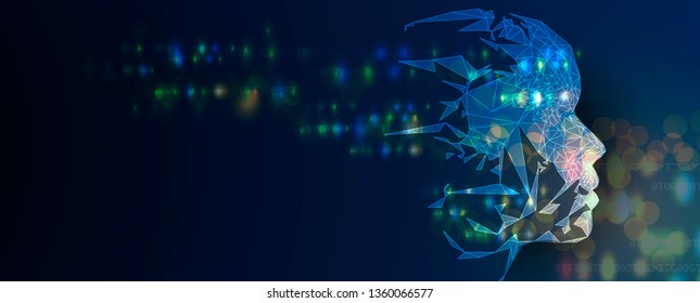 Conceptual technology illustration of artificial intelligence. Abstract futuristic background