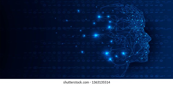 Conceptual technology illustration of artificial intelligence. Abstract futuristic background