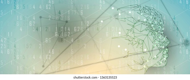 Conceptual technology illustration of artificial intelligence. Abstract futuristic background