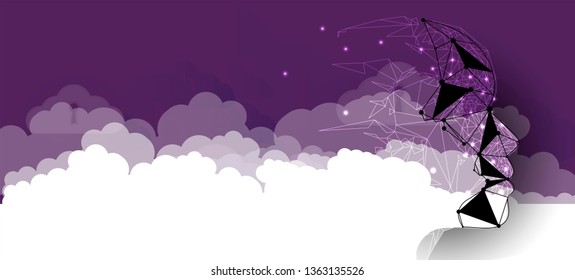 Conceptual technology illustration of artificial intelligence. Abstract futuristic background