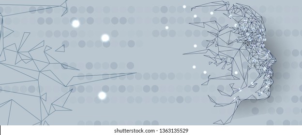 Conceptual technology illustration of artificial intelligence. Abstract futuristic background