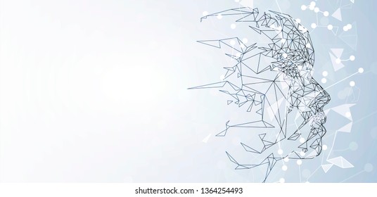 Conceptual technology illustration of artificial intelligence. Abstract futuristic background