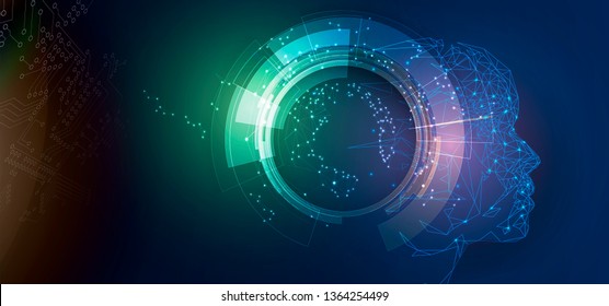 Conceptual technology illustration of artificial intelligence. Abstract futuristic background