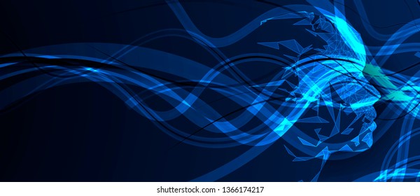 Conceptual technology illustration of artificial intelligence. Abstract futuristic background