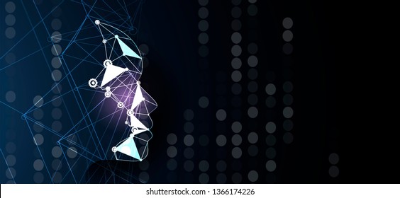 Conceptual technology illustration of artificial intelligence. Abstract futuristic background