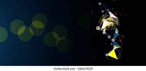 Conceptual technology illustration of artificial intelligence. Abstract futuristic background