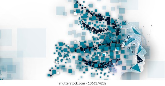 Conceptual technology illustration of artificial intelligence. Abstract futuristic background