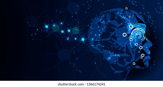 Conceptual technology illustration of artificial intelligence. Abstract futuristic background
