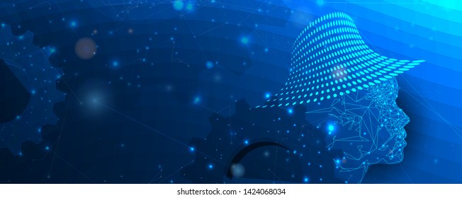 Conceptual technology illustration of artificial intelligence. Abstract futuristic background