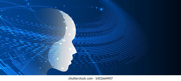 Conceptual technology illustration of artificial intelligence. Abstract futuristic background