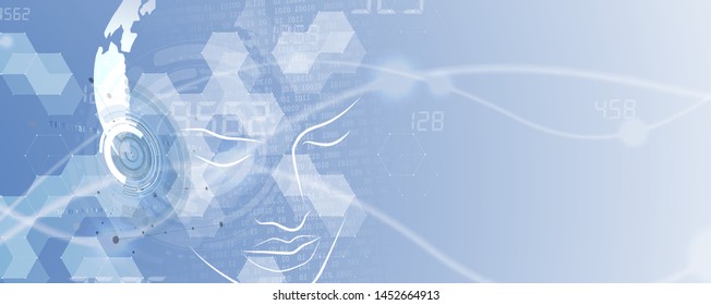 Conceptual technology illustration of artificial intelligence. Abstract futuristic background