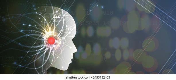 Conceptual technology illustration of artificial intelligence. Abstract futuristic background