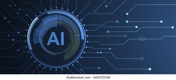 Conceptual technology illustration of artificial intelligence. Abstract futuristic background