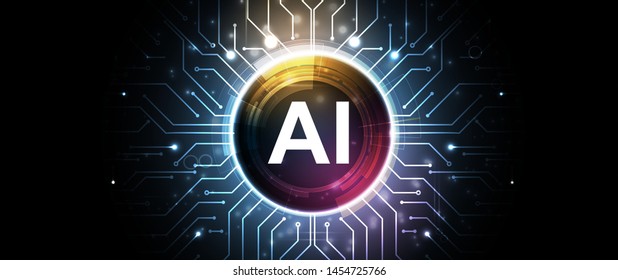 Conceptual technology illustration of artificial intelligence. Abstract futuristic background