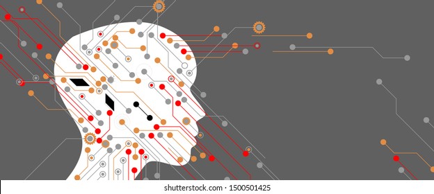 Conceptual technology illustration of artificial intelligence. Abstract futuristic background