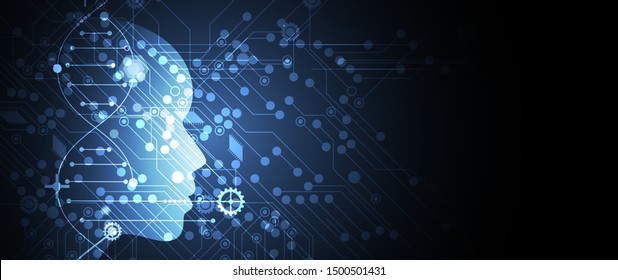 Conceptual technology illustration of artificial intelligence. Abstract futuristic background