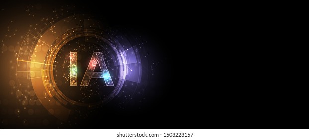 Conceptual technology illustration of artificial intelligence. Abstract futuristic background