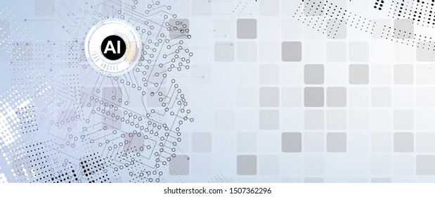 Conceptual technology illustration of artificial intelligence. Abstract futuristic background