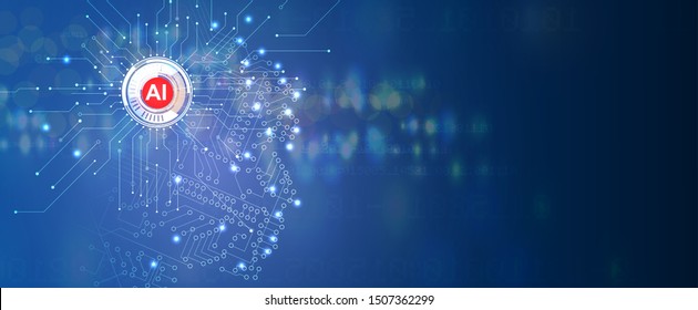 Conceptual technology illustration of artificial intelligence. Abstract futuristic background