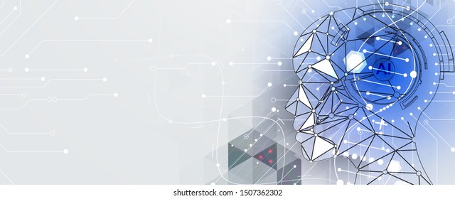 Conceptual technology illustration of artificial intelligence. Abstract futuristic background
