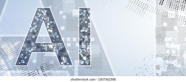 Conceptual technology illustration of artificial intelligence. Abstract futuristic background