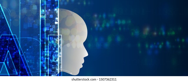 Conceptual technology illustration of artificial intelligence. Abstract futuristic background