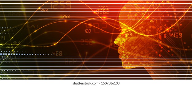 Conceptual technology illustration of artificial intelligence. Abstract futuristic background