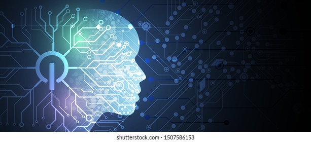 Conceptual technology illustration of artificial intelligence. Abstract futuristic background