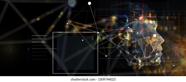 Conceptual technology illustration of artificial intelligence. Abstract futuristic background