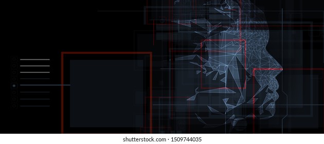 Conceptual technology illustration of artificial intelligence. Abstract futuristic background