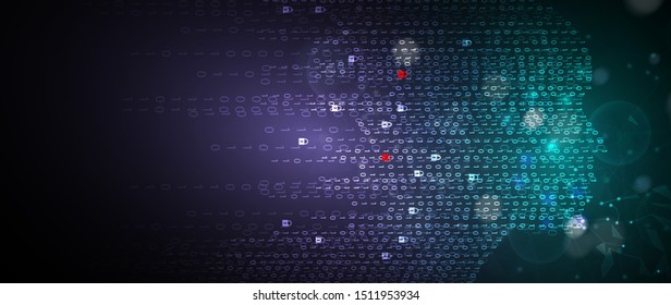 Conceptual technology illustration of artificial intelligence. Abstract futuristic background