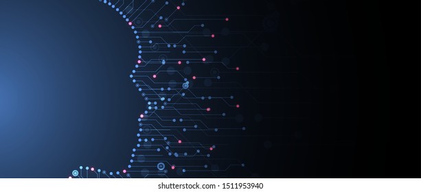 Conceptual technology illustration of artificial intelligence. Abstract futuristic background
