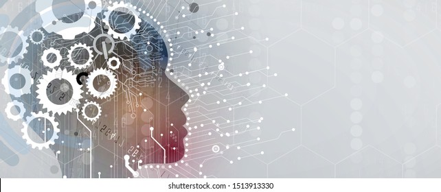 Conceptual technology illustration of artificial intelligence. Abstract futuristic background