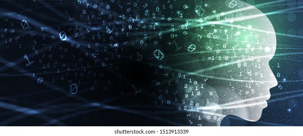 Conceptual technology illustration of artificial intelligence. Abstract futuristic background