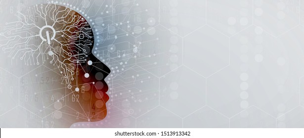 Conceptual technology illustration of artificial intelligence. Abstract futuristic background