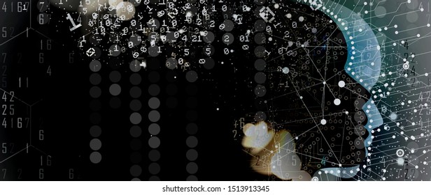 Conceptual technology illustration of artificial intelligence. Abstract futuristic background